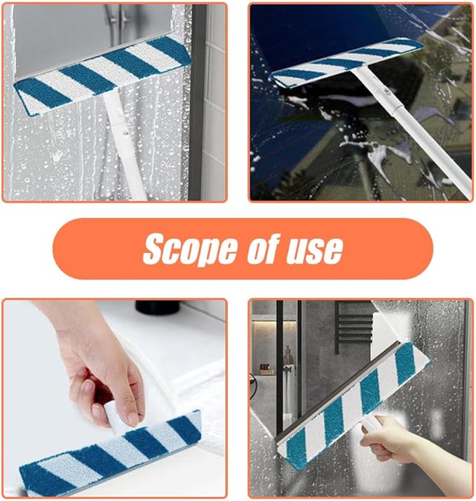Squeegee for Window Cleaning with Spray, 2025 Upgrade Dual Side Mist Retractable Window Cleaner, Spray Window Cleaning Brooms, 3 in 1 Household Squeegees Window Cleaning Tool Kit