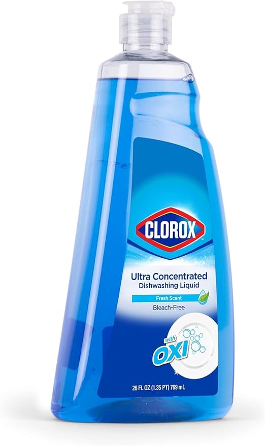 Clorox Ultra Concentrated Liquid Dish Soap with OXI, Fresh Scent - Dishwashing Detergent, Bleach-Free Formula Powers Through Grease, 26 Fl Oz - 2 Pack