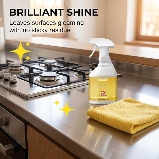 Drkicsy 2 Packs Kitchen Heavy Oil Cleaner Spray, Oven Cleaner Heavy Oil Stain Cleaner Kitchen Degreaser, All Purpose Heavy Duty Oil Cleaning Agent Foam Cleaner for Countertops and Appliances