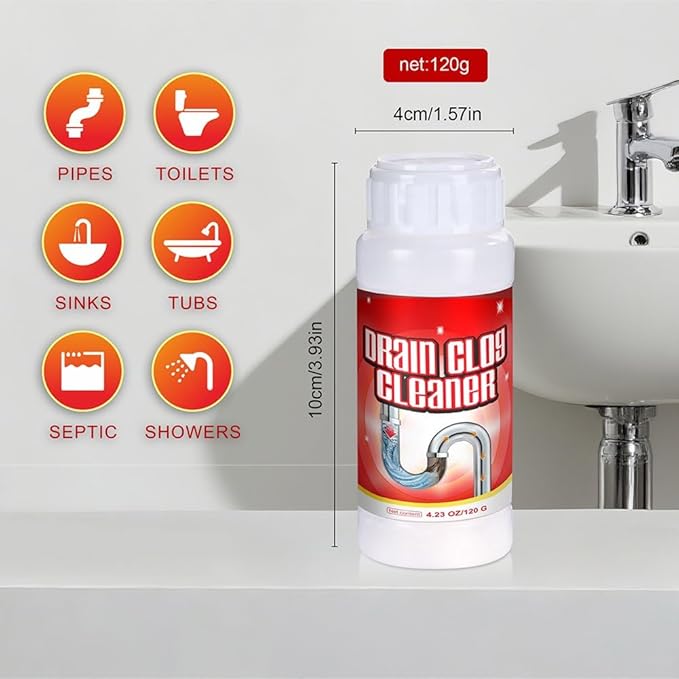 2 Pack Powerful Drain Cleaner – Upgraded Pipe Unclogging Agent for Kitchen Sink and Bathroom Drain