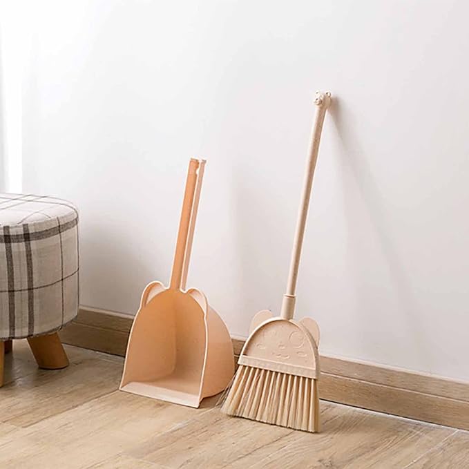 Children Small Broom and Dustpan Set,Learning Sweeping Tool,Kids Broom Kits,for Kitchen Bathroom Pet,Boys&Girls