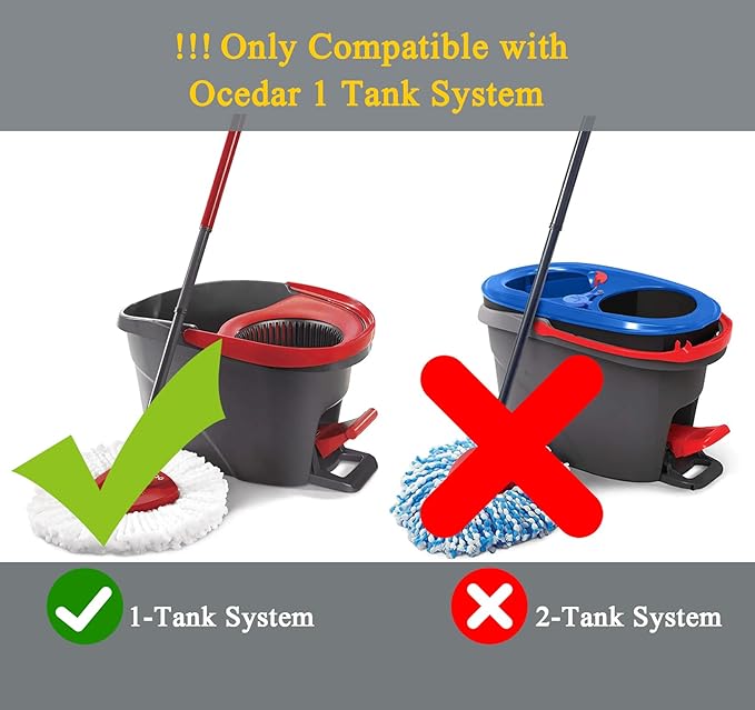 3 Pack Spin Mop Refill Replacement Head Compatible with Ocedar EasyWring Spinning Mop - Microfiber Mop Replace Heads