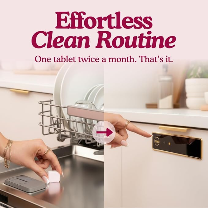 Dishwasher Cleaner And Deodorizer Tablets - Lemon Citrus Dishwasher Cleaning Tablets - Deep Cleaning Removes Limescale and Odors - Eco-friendly Dish Washer Machine Cleaner - Heavy Duty and Septic Safe