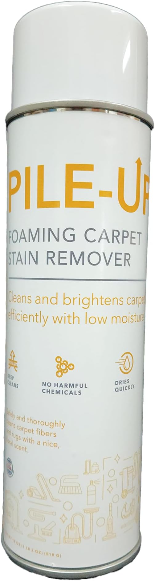 Pile-Up Foaming Carpet Stain Remover, Foaming Aerosol, 18 oz Net (12, Case of 12)