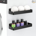 2PCS Dryer Ball Holder Wall Mounted, Dryer Balls Container Shelves for Laundry Room, Metal Self Adhesive Dryer Balls Dispenser for Laundry Accessories Organization and Storage, Black