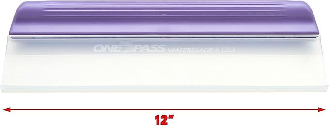 One Pass Classic 12" Waterblade Silicone T-Bar Squeegee Purple (WBL-OP2012CTY)