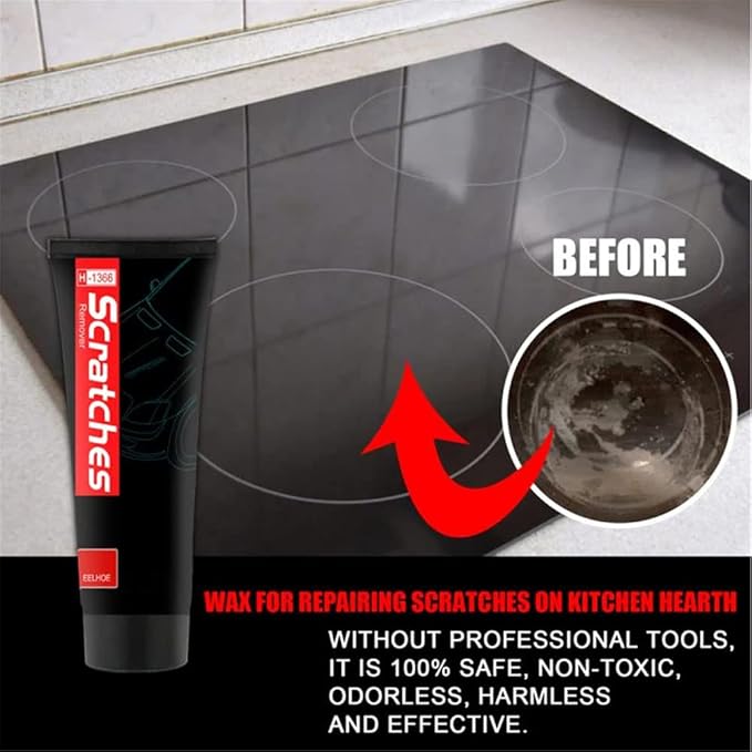 RJDJ Scratch Free Stove Top Scratch Remover, Cooktop Heavy Duty Cleaner And Polish, Glass Ceramic Stove Top Cleaner, Multipurpose Cooktop Cleaner for Household (3PC)