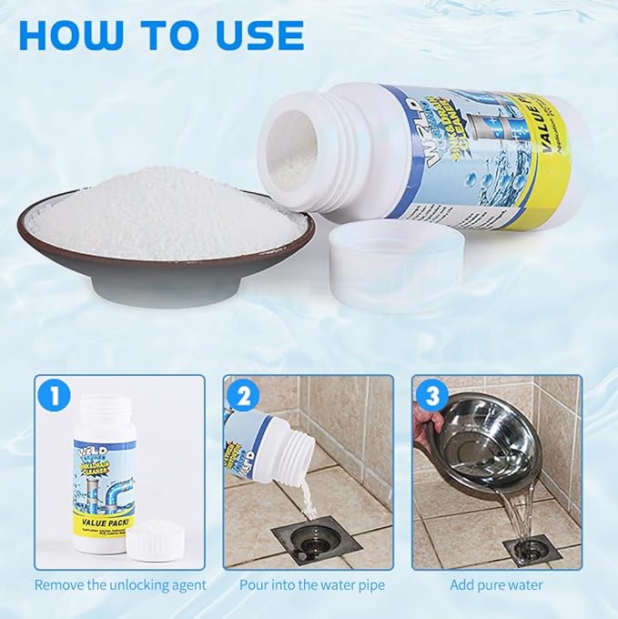 2025 New Sink Drain Cleaner, Sink and Drains Cleaner, Multi-functional Sink and Drains Cleaner Powder Cleaning, Drain Cleaner Foam Cleaner, Powerful Pipe Dredging Agent for Home Kitchen Toilet (2Pcs)