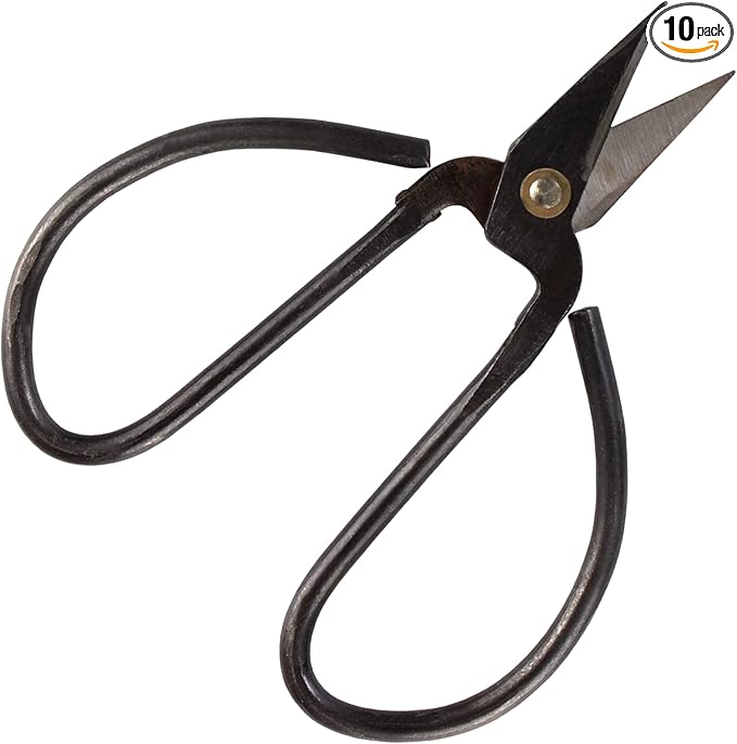 BambooMN 5.1" Heavy Duty Bonsai Forged Sharp Scissors - 10 Pieces