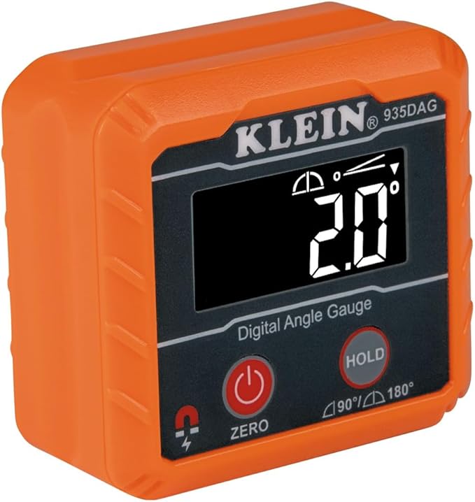 Klein Tools 80035 Level, Digital Electronic Level and Angle Gauge Tool Kit with Plumbers Straps, Measures Angles, Magnetic Base, 2-Piece