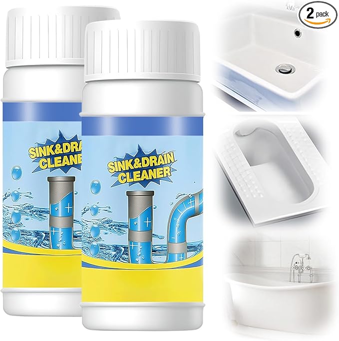 2026 Upgraded Sink and Drain Cleaner, Pipeline Dredging Agent, Sink and Drain Cleaner Powder, Multi-functional Fast-Acting Pipe Dredging Agent for Kitchen and Toilet Pipeline (2 PCS)