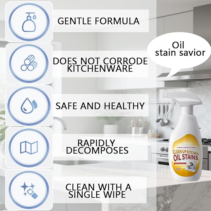 Heavy Duty Degreaser,New Upgrade Kitchen Heavy Duty Cleaner Spray Portable Degreasing Spray, All-Purpose Kitchen Pots and Pan Cleaner for Appliances Countertops Range Hoods (1, White)