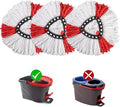 Matthew Cleaning 3Pack Red Microfiber Spin Mop Replacement Head Compatible with EasyWring Spin Mop Replace Head-EasyWring High Absorbency,Machine Washable,Microfiber Spin Mop Refills