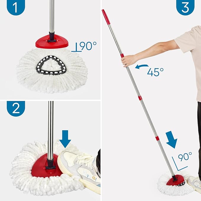 Matthew Cleaning 6Pack White Microfiber Spin Mop Replacement Head Compatible with EasyWring Spin Mop Replace Head-EasyWring High Absorbency,Machine Washable,Microfiber Spin Mop Refills