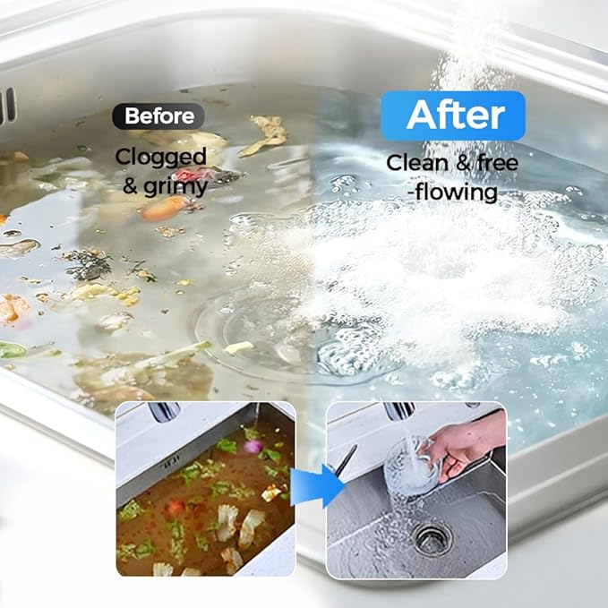 Sink and Drain Cleaner Powder, 2026 New Multi-functional Pipeline Dredging Agent Sink Drain Cleaning Powder for Kitchen,Bathroom,Toilet,Pipe Maintenance (3)