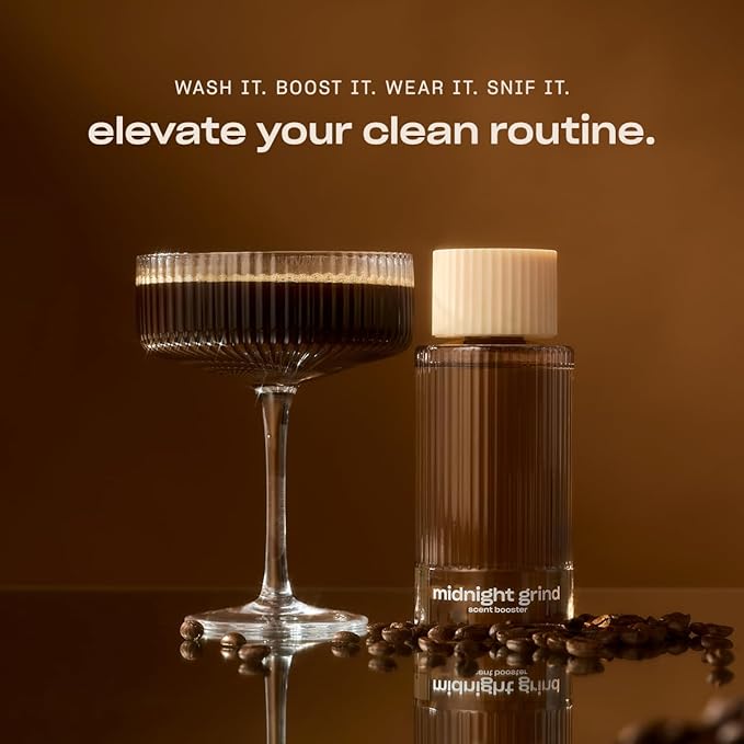 Snif Midnight Grind Scent Booster, Bold, Rich Espresso Scent, 25 Loads, Non-Irritating to Skin, Clean, Non-Toxic, Vegan, Cruelty Free, 8.5oz