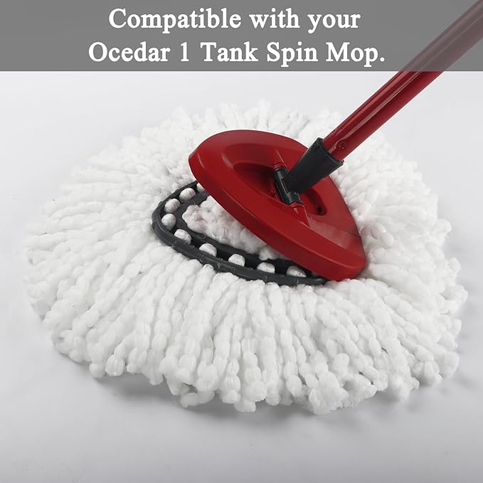 2 Pack Spin Mop Refill Replacement Head Compatible with Ocedar EasyWring Spinning Mop - Microfiber Mop Replace Heads