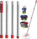 4-Section Spin Mop Replacement Handle- 2.5-5 Foot Mop Replacement Stick Only Compatible with Ocedar Mop Handle EasyWring (Mops Head & Base Not Included)