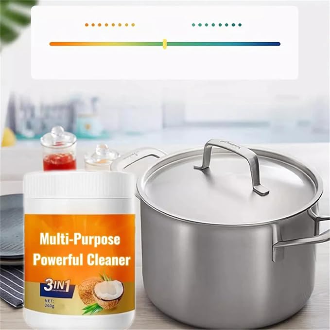 Multi Purpose Powerful Cleaner for kitchen, 3 In 1 Stainless Coconut Oil Cleaning Paste, Kitchen Duty Degreaser for Faucets, Tiles, Kitchen, Oven (3)