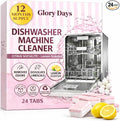 Dishwasher Cleaner And Deodorizer Tablets - 1 Year Supply Lemon Citrus Dishwasher Cleaning Tablets - Deep Cleaning Removes Limescale and Odors - Eco-friendly Dish Washer Machine Cleaner - Septic Safe