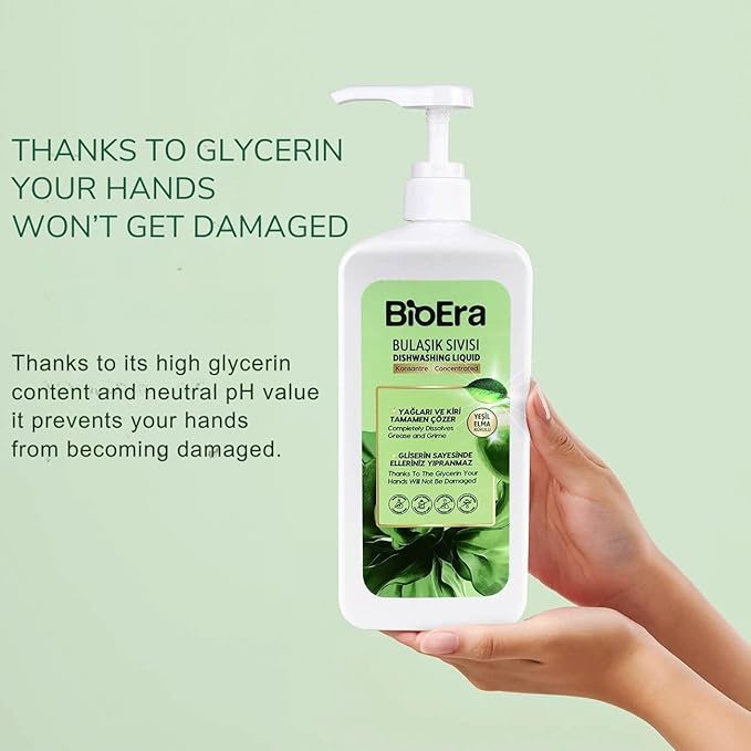 Plant‑Based Dishwashing Liquid Grease Cutter & Degreaser • Tough on Oil & Food Residue • Safe for Dishes, Pots & Pans • Fresh Green Apple Scent, 25.36 Fl Oz