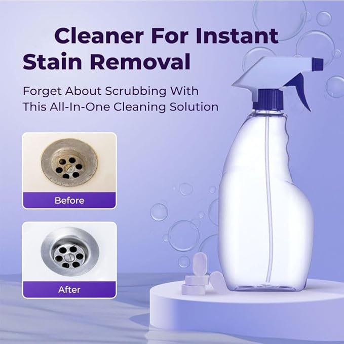 Spray Oven Cleaner, Clean Spray Cleaner for Ovens, All-Purpose Cleaners for Grill, Home, Kitchen, Bathroom, Multi-surface Cleaners with Concentrated Cleaning Tablets(12pcs)