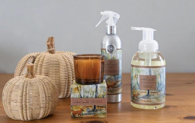 Mangiacotti Room Spritz Fabric Deodorizer Air Freshener Spray|Naturally Plant-Based with Essential Oils Room Fragrance, 8 Ounces, Amber Woods