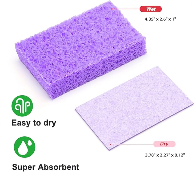 36 - Pack Non-Scratch Scrub Sponges - Sponges for Dishes and Washing Dishes, Cleaning Sponges for Kitchen Home and More（Purple）