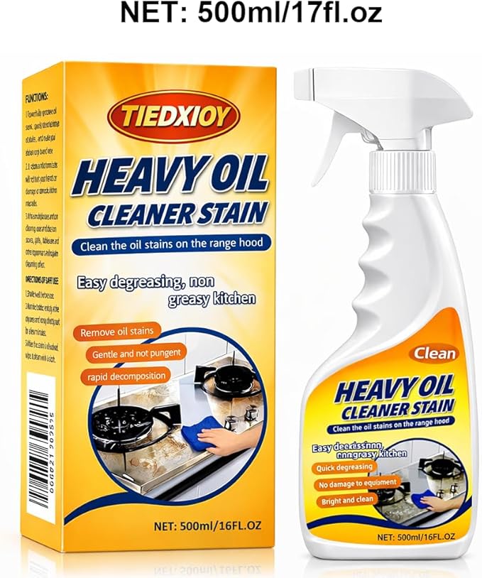 Heavy Oil Cleaner Stain, Stainless Steel Cleaner, Kitchen Appliances Cleaning Spray Remove Oil Dirt, Grime, and Grease for Oven, Microwave, stove top Cleaning Heavy-Duty Degreaser-16Fl.Oz