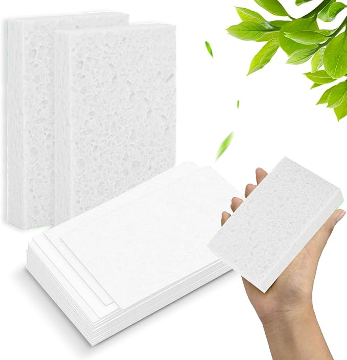 6 - Pack Non-Scratch Scrub Sponges - Sponges for Dishes and Washing Dishes, Cleaning Sponges for Kitchen Home Office, Magical 3D DIY Art and Craft Suppliers（Black&White）