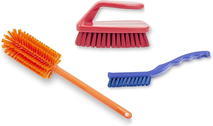 SPARTA Large Water Bottle Brush Ideal for Wide-Mouth Jars, Bottles and Tumblers, Dishwashing Tool with Handle for Home and Commercial Kitchens, Plastic, 16 Inches, Orange