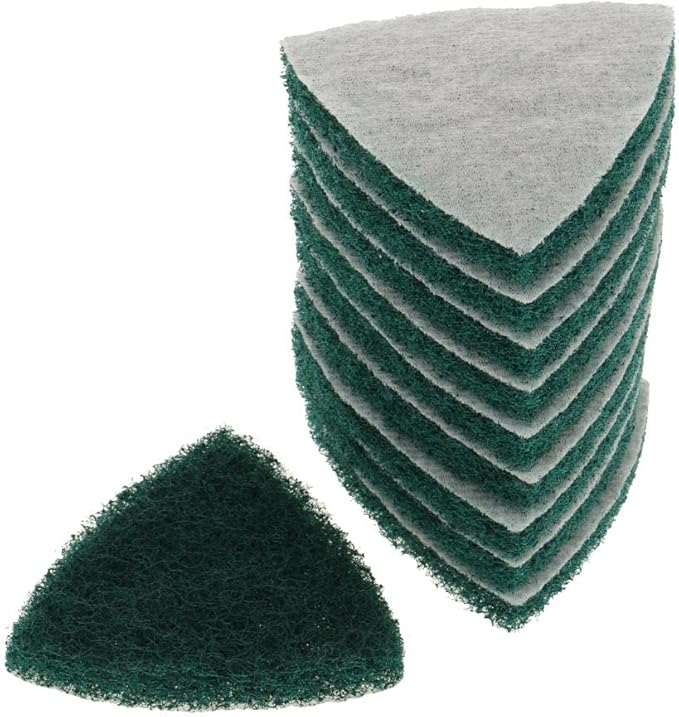 10Pcs Triangle Nylon Fiber Cleaning Pads for Scouring, Heavy Duty Reusable Non-Scratch Scrubbers for Kitchen, Stovetop, Dish Cleaning- 240 Coarse