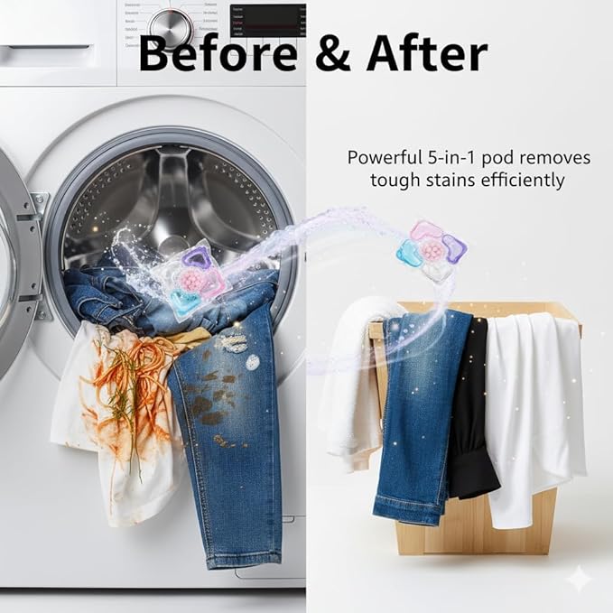 5 in 1 Laundry Beads - 5 in 1 Laundry Pods with Fabric Softener & Scent Beads(100PCS)