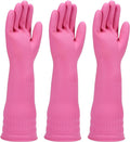 Rubber dishwashing gloves 3 or 6 Pairs for kitchen,Cleaning washing dish gloves long for household reuseable durable.