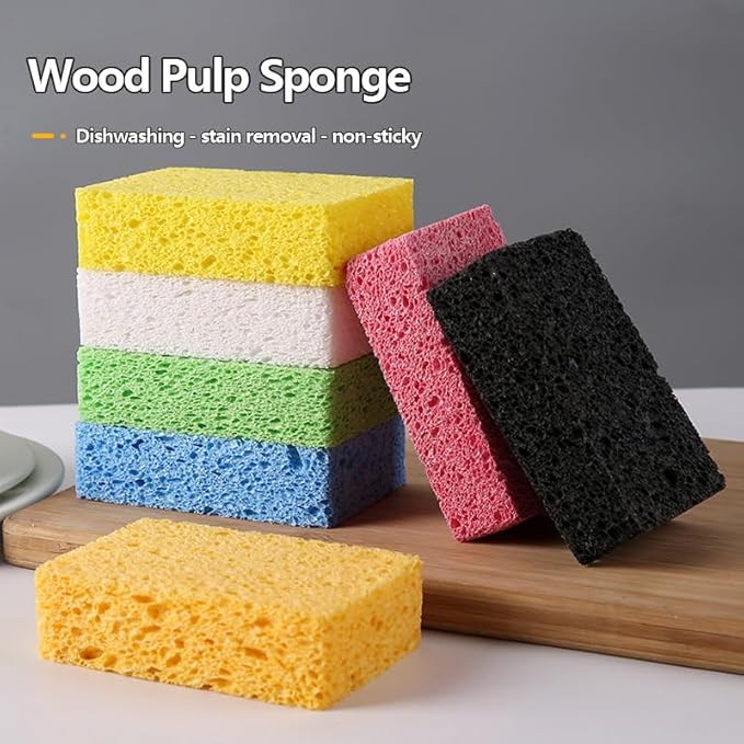 6 - Pack Non-Scratch Scrub Sponges - Sponges for Dishes and Washing Dishes, Cleaning Sponges for Kitchen Home Office, Magical 3D DIY Art and Craft Suppliers（Mixed）