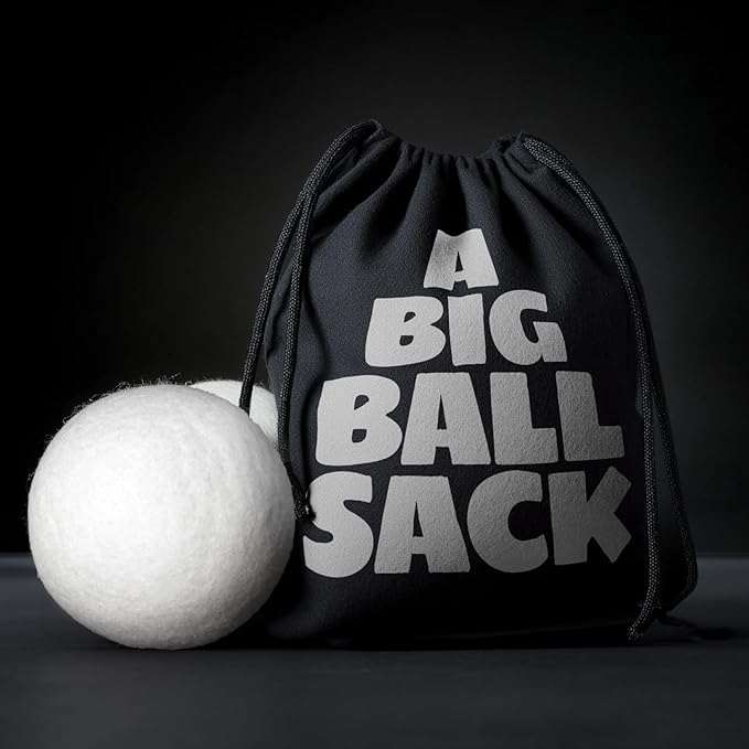 XXL 3.75in Wool Dryer Balls – Twice The Size of XL | 100% Organic New Zealand Wool | Shorten Drying Time | Reduce Static & Wrinkles Fast (by BigWoolBalls) (XXL Mega Size, 3.75in Diameter)