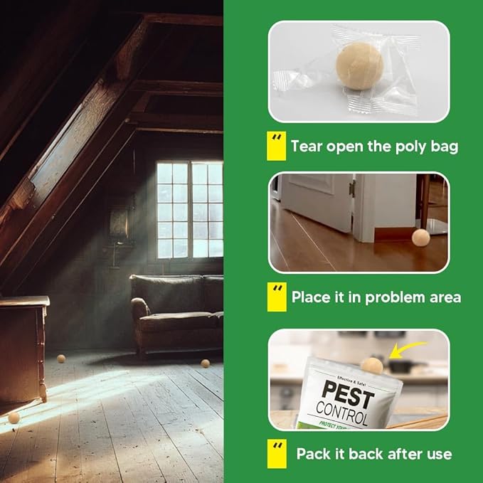 Pest Control, Rodent Repellent, Mouse Repellent Indoor/Outdoor, Peppermint Oil to Repel Rats, Roaches, Ants, Spiders & Moths, Mice Deterrent That Works for House, 3 Months Protection-8P
