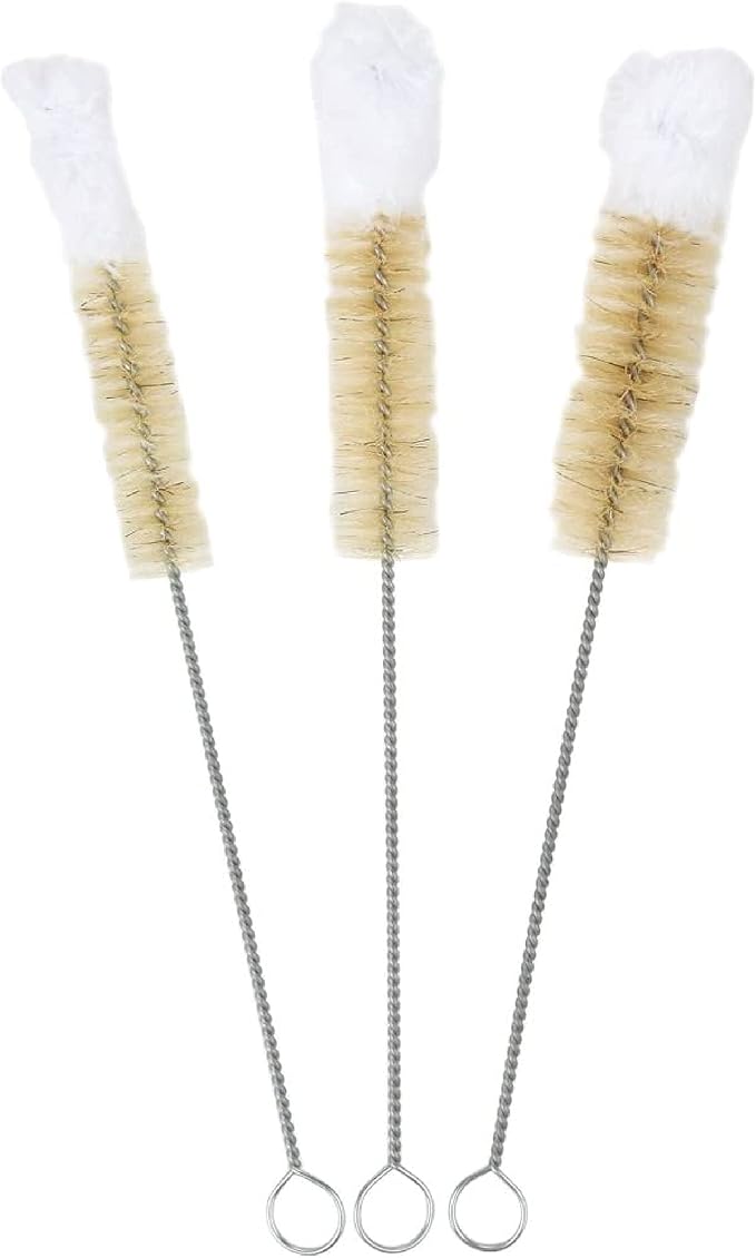 HOME-X Soft-Tip Cleaning Brush Set, Soft Scrub Brush with Long Handle, Handy Crevice-Cleaning Tool, Glassware-Cleaning Brush, Set of 3