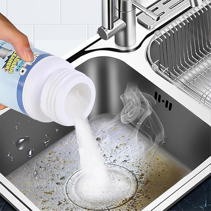 Saker Wild Sink and Drain Cleaner Powder | Rapid-Foam Fast-Acting Pipe Declogger for Kitchen, Bathroom, Toilet, Shower Drain Maintenance (1 PC (3.88oz))