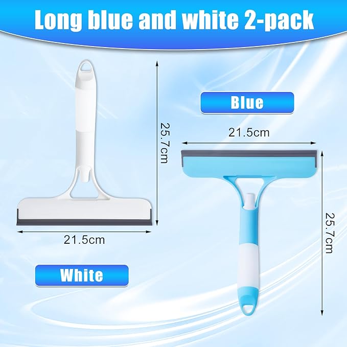 3 in 1 Window Cleaning Scraper, Cleaner Window Squeegee with Sprayer, Squeegee and Scrubber Spray Bottle Window Squeegee for Shower Glass, Mirrors, Car and Home,All-Purpose Window Cleaner Tool(White)