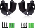 Rise age Stainless Steel Closet Rod Bracket, 1-1/4 Inch Diameter Closet Rod Holder 2 Pcs, Heavy Duty Curtain Rod Holder, Black Closet Rod Support with Screws