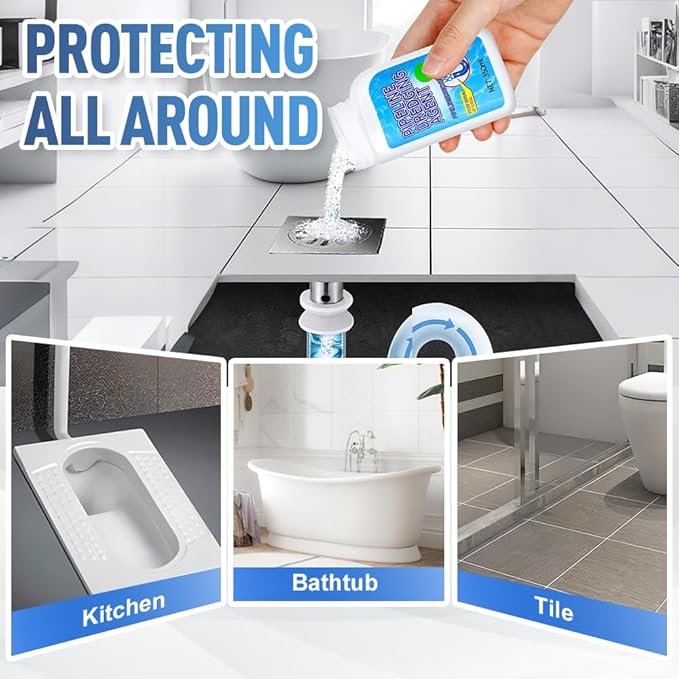 Pipeline Dredging Agent, 2025 New Powerful Powerful Pipe Dredging Agent for Bathroom Kitchen Sink And Drain Cleaner (2PCS)