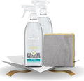 Spearmint Sage Scent Stain and Odor Remover Spray 20 oz Bundle with Microfiber Cloth - Plant-Based Stain Lifters & Odor Fighters for Carpets, Upholstery & More - (3 Items)