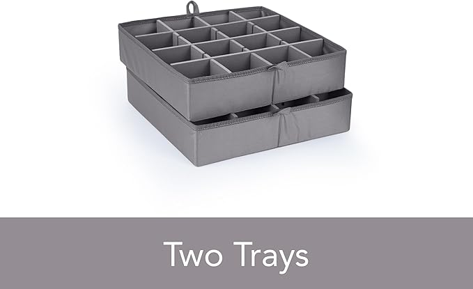 Covermates Keepsakes - Adjustable Zip-Top Storage Box - Configurable FlexGrid Compartments - Heavy Duty Polyester- Reinforced Handles - Stackable Design - Indoor Storage, Scarlett Red