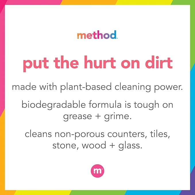 Method All-Purpose Cleaner Refill, Pink Grapefruit, Plant-Based and Biodegradable Formula Perfect for Most Counters, Tiles and More, 68 Fl Oz, (Pack of 2)