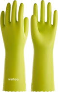 LANON wahoo Skin-Friendly Cleaning Gloves, Dishwashing Kitchen Gloves with Cotton Flocked Liner, Reusable, Non-Slip, Bud Tender, Small