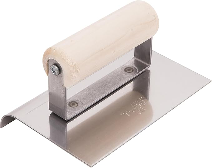 MARSHALLTOWN Qlt Stainless Steel Hand Edgers, Wood Handle Material, 203mm Length, 203mm Width, 3mm Radius, 6mm Lip, Made In The USA, CE526S