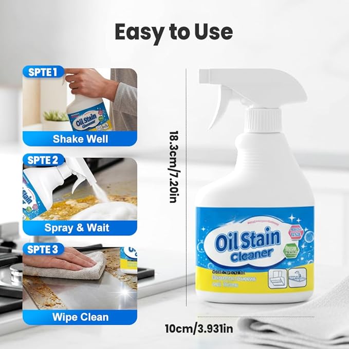500ml Heavy-Duty Kitchen Degreaser Foam Spray, Powerful Kitchen Grease Cleaner, Multipurpose Grease Cleaner Spray for Pots, Pans, Countertops & Appliances, Heavy Oil Stain Cleaner (1pcs)