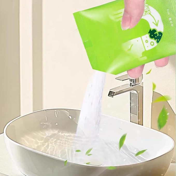 Powerful Pipe Dredging Agent - High Speed Drain Cleaner Foaming Powder, Wild Sink and Drain Cleaner Powder, Fast Foaming for Kitchen/Bathroom/Toilet Pipeline Quick Cleaning Tool (2Pcs)