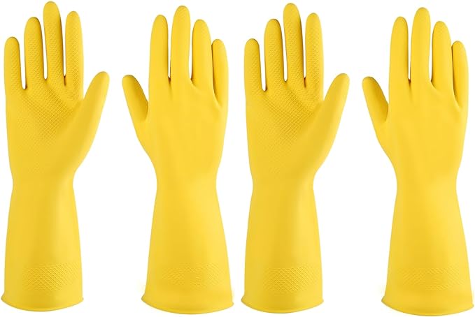 Rubber gloves dishwashing 2 or 4 Pairs for Kitchen,Cleaning gloves for household Reuseable.